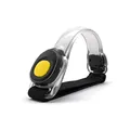 Verstelbare LED-lichtarmband voor nachtlopen met gele knop en zwarte klittenbandsluiting - Geel