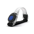 Outdoor LED lichtgevende armband met blauwe knop en zwarte verstelbare elastische band - Blauw