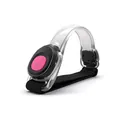 LED lichtgevende sportarmband met roze knop en verstelbare zwarte band voor hardlopen - Roze