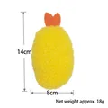 Giocattolo di peluche per cani a forma di gamberetto fritto giallo, misura 14x8cm - Gamberetto Giallo