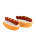 Duurzaam piepend hotdog-pluche hondenspeeltje voor kauwen en interactief spelen voor honden - 21x9cm / Hotdog