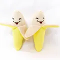 Süßes weiches Plüsch-Bananen-Haustierspielzeug mit Quietscher und Stickerei-Gesicht - Bananen-Stil / 14cm