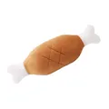 Giocattolo cigolante in morbido peluche a forma di coscia di pollo per cani per masticare. - Coscia di Pollo a Due Teste