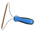 Handmatige dierenharen verwijderaar met RVS frame en blauw handvat voor tapijten - Blauw