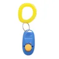 Professional dog training clicker with flexible yellow wrist strap coil for pets - Sapphire Blue