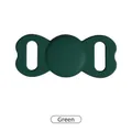 Dark green silicone protective case for pet collar tracking device compatible with AirTag - Special Pet Model / Green