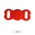 Durable red silicone protective case holder for Apple AirTag pet tracking collar - Special Pet Model / Red