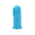 Cepillo de dientes de dedo de silicona azul para limpieza dental de perros y gatos - Azul