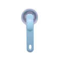 Light blue long handle pet bath massage brush for professional cat and dog grooming - Fine Teeth Style (Blue) / Blue
