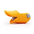 Soft yellow duck-billed silicone dog muzzle with adjustable grey strap for small pet dogs - S (For 2.5-4.5kg) / Orange
