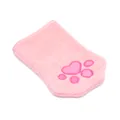 Guante de toalla absorbente rosa para mascotas con bordado de huella para perros y gatos - Rosa