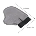 Guante de aseo para mascotas gris con medidas 23 cm x 18,1 cm - Mano Derecha / Gris