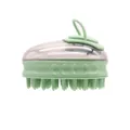 Ergonomic green pet bath brush with soft silicone bristles for dog and cat massage - Green / Grass Green