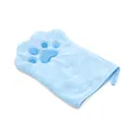 Guante de toalla ultra absorbente azul claro para mascotas con diseño de huella de perro - Azul