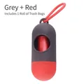 Dispenser di sacchetti per rifiuti domestici grigio e rosso - Include 1 Rotolo di Sacchetti / Rosso & Grigio