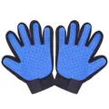 Guantes de silicona azul para el aseo y masaje de gatos y perros eliminando el pelo suelto - Mano Izquierda / Azul
