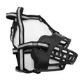 Black basket dog muzzle with reflective straps for anti-biting and drinking - Size 1 (Mouth 18-21cm) / Black