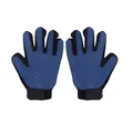 Guantes de silicona azul de cinco dedos para el aseo y masaje de gatos y perros - Mano Derecha / Azul marino
