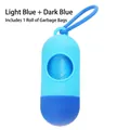 Distributore di sacchetti per rifiuti domestici a capsula in blu chiaro e scuro - Include 1 Rotolo di Sacchetti / Blu chiaro + Blu scuro