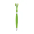Professional three-headed pet toothbrush for dogs and cats with green long handle - Green