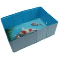 Faltbare rechteckige PVC-Haustierbadewanne für Hunde und Katzen mit Fischmuster - 64*34*20.5cm / Blau