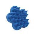 Blue flower-shaped silicone pet bath and massage brush for dogs and cats with soft spikes - Blue