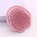 Ergonomische, weiche, rosa Silikon-Haustierbürste für sanfte Pflege von Katzen und Hunden - Rundspitze / Rosa