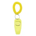 Bright yellow 2-in-1 pet training clicker and dog whistle with wrist coil loop - Yellow