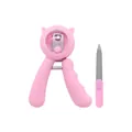 Pink cat-ear shaped professional pet nail clipper and file set for cats and small animals - OPP Packaging (Clippers + File) / Pink