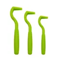 Professional 3-piece set of green plastic tick remover hooks for pet grooming and cleaning - Green (89456) / Three-Piece Set
