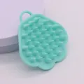 Minzgrüne Haustier-Badebürste aus Silikon in Pfotenform - Spitz zulaufende Schuhspitze / Cyan