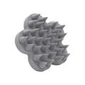 Soft grey silicone pet massage bath brush in flower shape for gentle dog and cat grooming - Gray