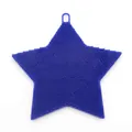 Blauwe sternförmige Silikon-Haustier-Badebürste mit weichen Borsten und Aufhängeöse - Blau