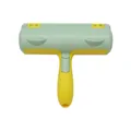 Professional two-way pet hair remover roller tool in green and yellow for dogs and cats. - Blister Packaging / Verdant