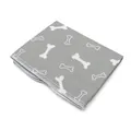 Wasbare absorberende grijze plasmat met botpatroon voor honden en katten, zachte flanel - S (40x60cm) / Lichtgrijs