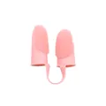 Cepillo de dientes de silicona rosa de doble dedo para el cuidado oral de mascotas - Cepillo de Dientes de Dedo / Rosa