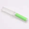 Portable mini washable sticky green lint roller in a compact foldable white case - Green