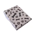 Wasbaar absorberend puppy trainingsmatje in grijs met zwarte pootjes en botten print - Khaki