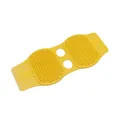 Cepillo de masaje de silicona amarilla para baño de mascotas con cerdas suaves - Amarillo