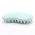 Soft silicone pet bath massage brush in mint green for gentle dog and cat cleaning - Cyan