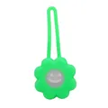 Green flower-shaped LED pet safety pendant for night walking with smiley face. - Green Flower