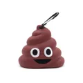 Schattige hondenpoepzakjesdispenser in de vorm van een poep-emoji met karabijnhaakje - Zonder Afvalzakken / koffiekleur
