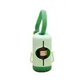 Draagbare mintgroene hondenpoepzakjesdispenser met verstelbare riem en rol met zakjes - Klittenband Stijl / Lichtblauw En Groen