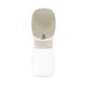 Tragbare Haustier-Wasserflasche für Hunde und Katzen mit auslaufsicherem Knopf und Flasche - Matte Wasserbecher / 300ml / Gebrochenes Weiß