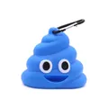 Blauwe poep emoji afvalzakhouder voor huisdieren met een draagbare metalen karabijnhaak - Zonder Afvalzakken / Saffierblauw