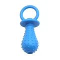 Duurzaam blauw rubberen fopspeen hondenspeeltje met pieper voor gebitsreiniging en kauwen - L / Saffierblauw