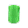 Bright green cat self groomer wall corner massager brush for pet grooming and itch relief - S / Green