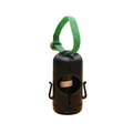 Zwarte hondenpoepzakjesdispenser met groene klittenbandsluiting - Klittenband Stijl / Zwart