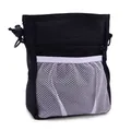 Pochette de dressage portable pour animaux avec poche en filet blanc et fermeture - Noir