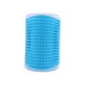 Soft blue silicone cat self-groomer wall corner massage brush for pet grooming - S / Sky Blue